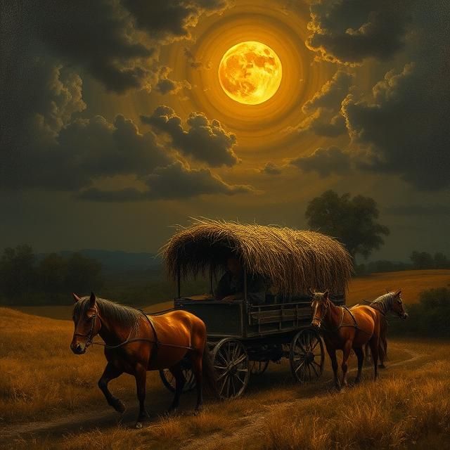 A hayride under a harvest moon.
