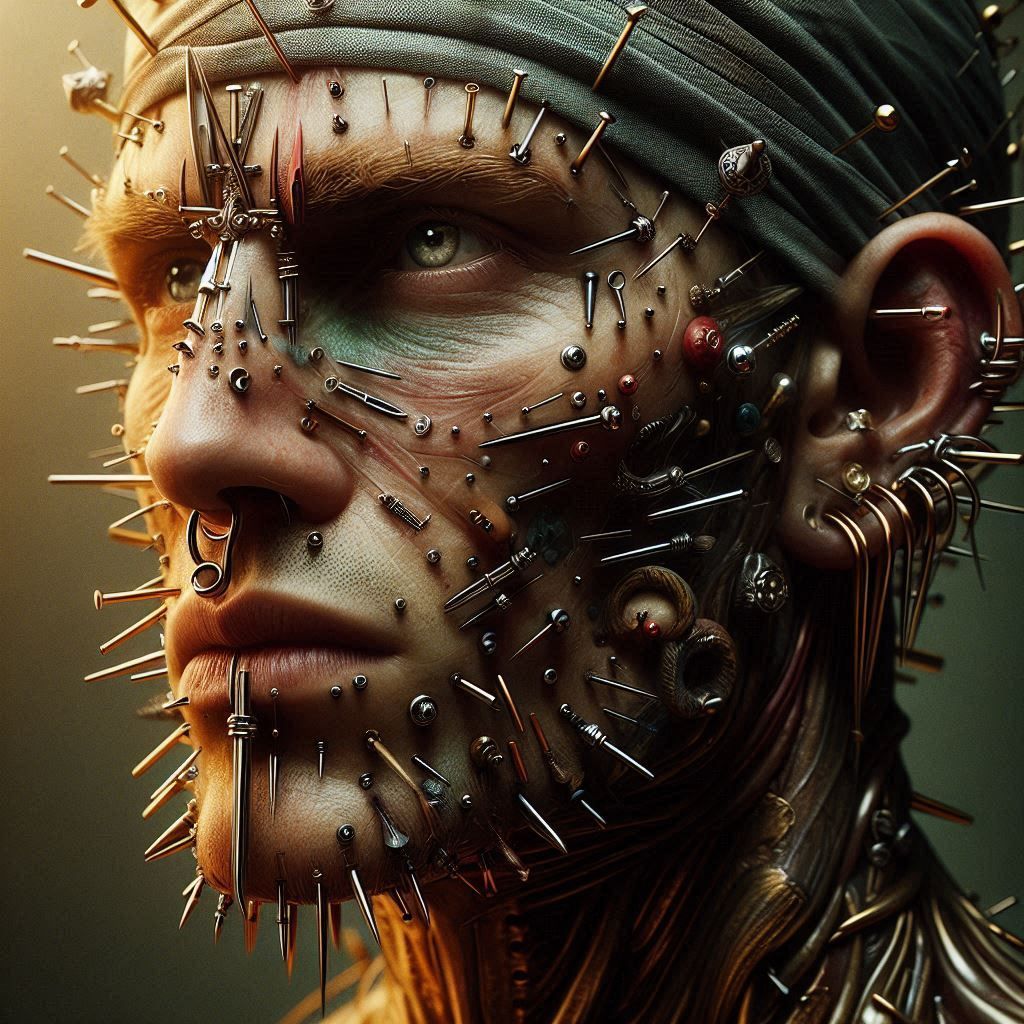 Portraits of a Serial Creator : Extreme Facial Piercing