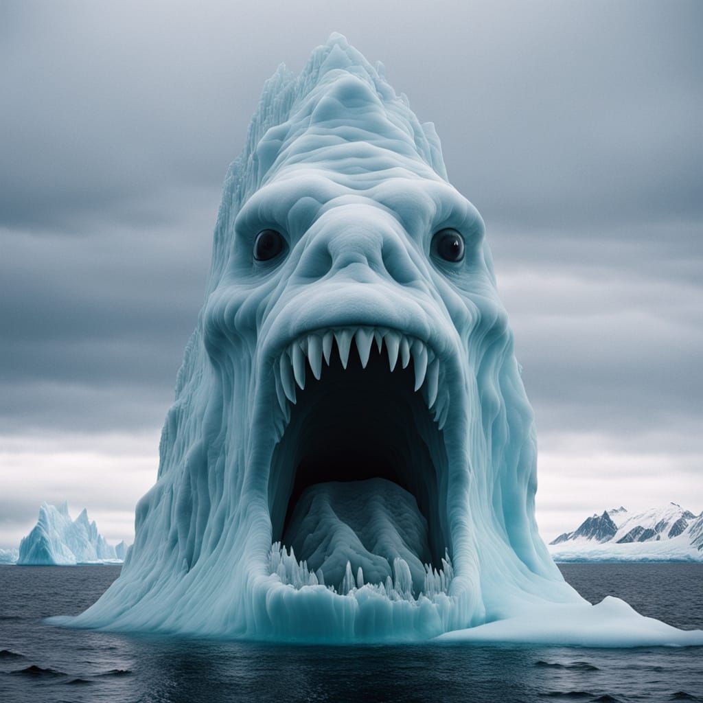 Closeup True Composite Photographic masterpiece RAW photo The bloop from 1997 in the form of a real life cursed ghostly sentient towering ic...