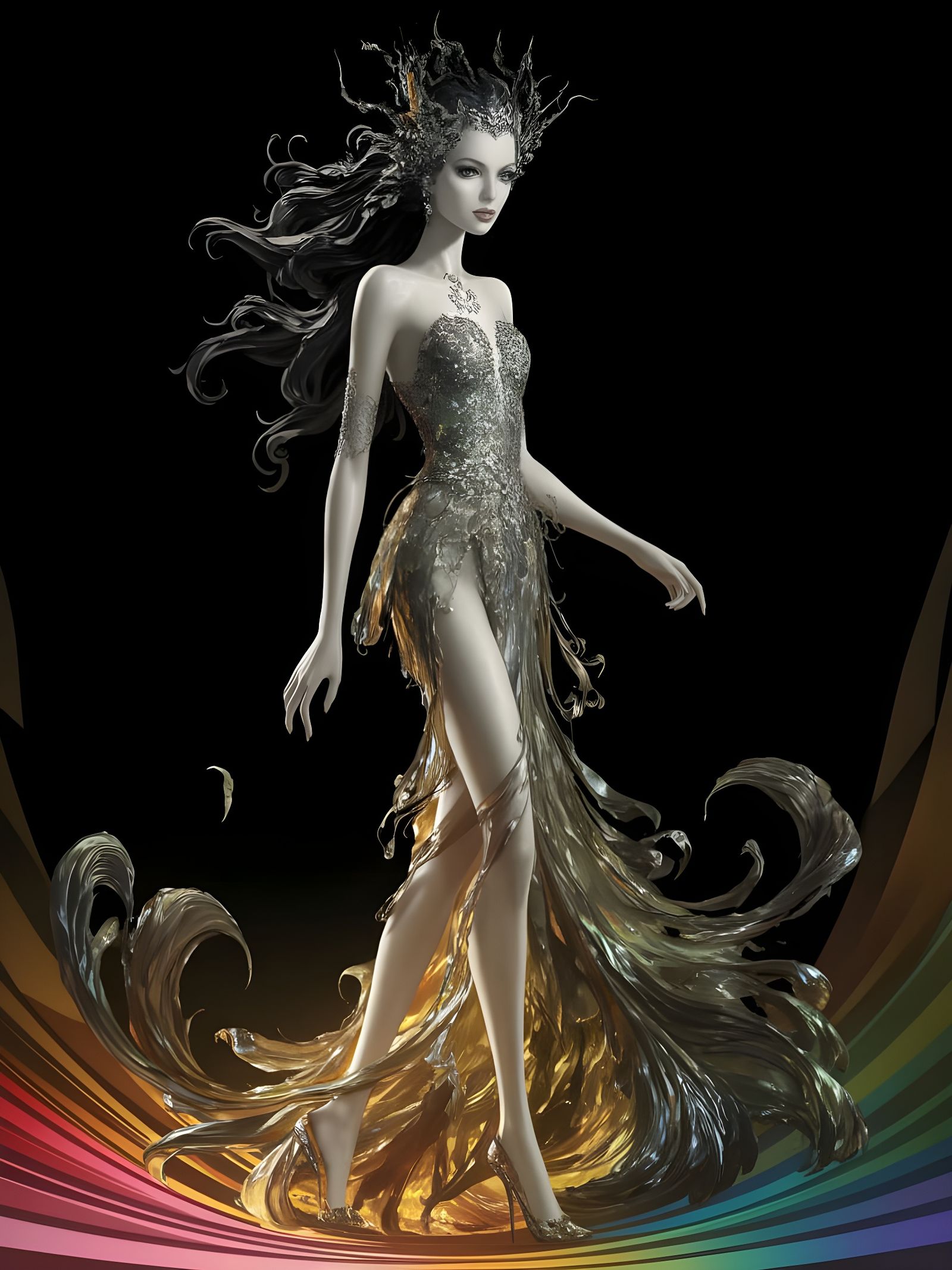 Amazing Model on the Runway  by @Jane77755