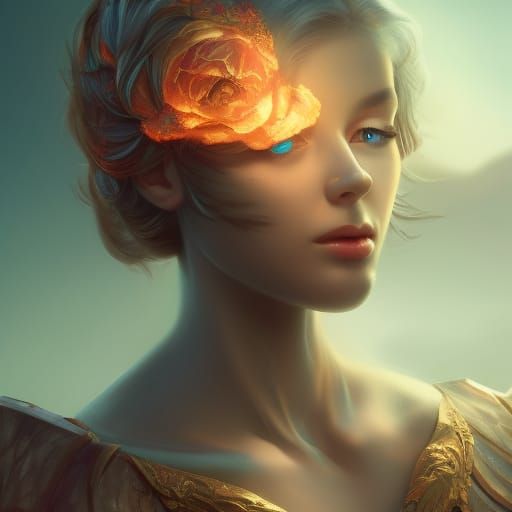 Beautiful Young Woman with Thermokinesis Powers