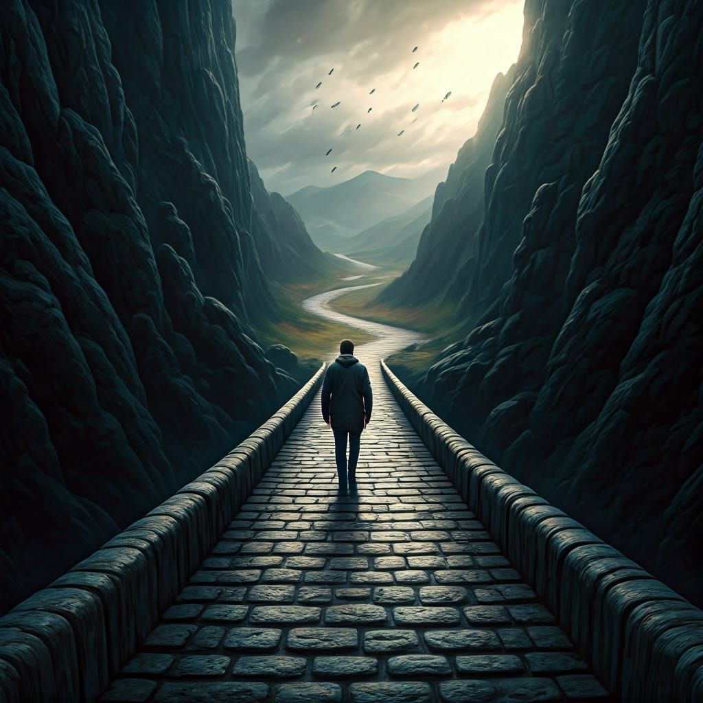 Narrow Bridge Over Turbulent Depths