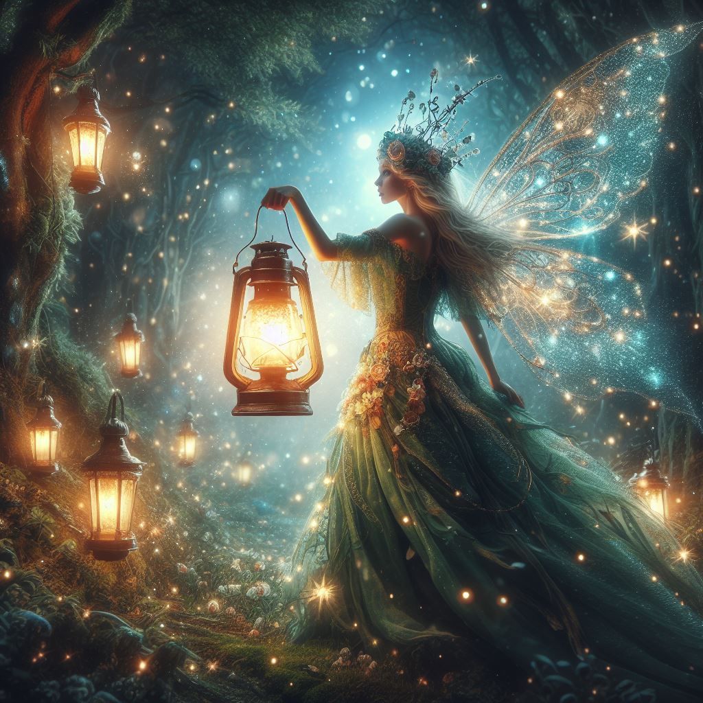 Fairy in enchanted forest