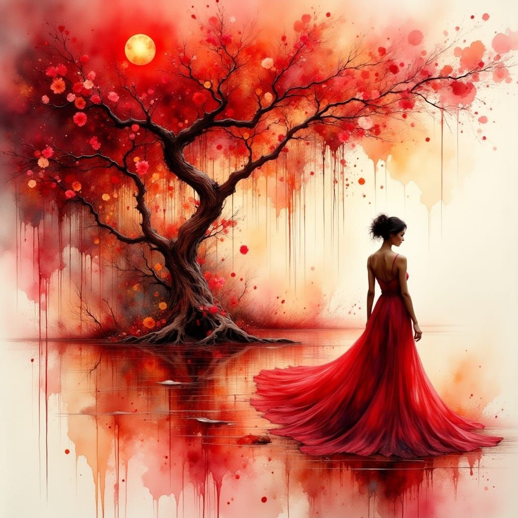 The woman in red  by @Bine79