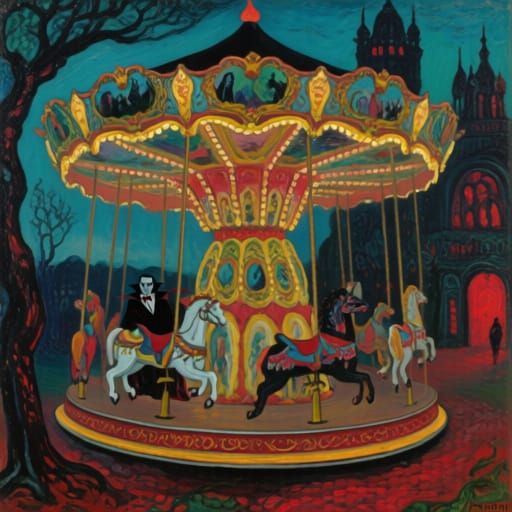 Vampire's beautiful carousel 
Carousels by James Ensor and Mikhail Vrubel
