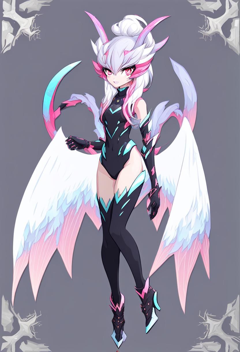 Light hot girl style monster girl character with wings