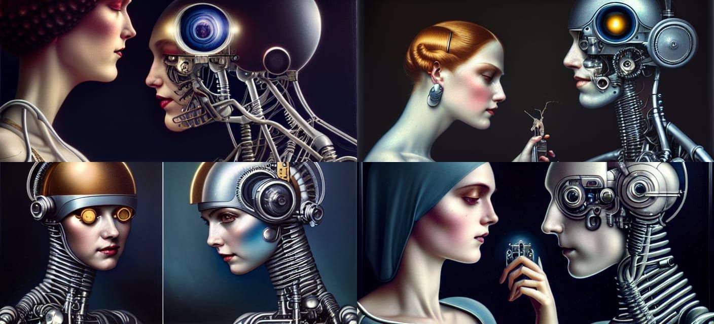 a beautiful ultradetailed vintage photo of a cyborg looking ...