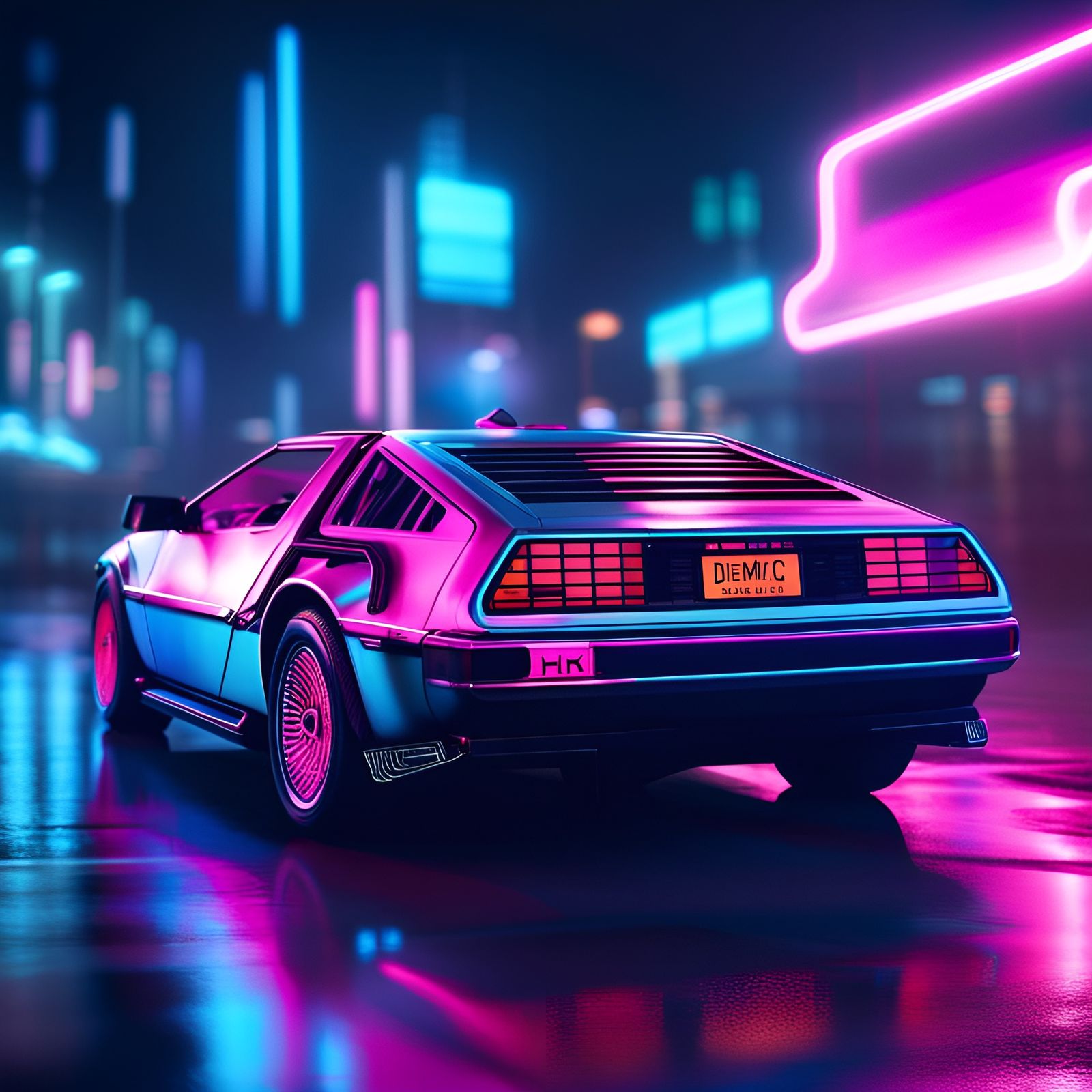 Neon Delorean 2 Ai Generated Artwork Nightcafe Creator