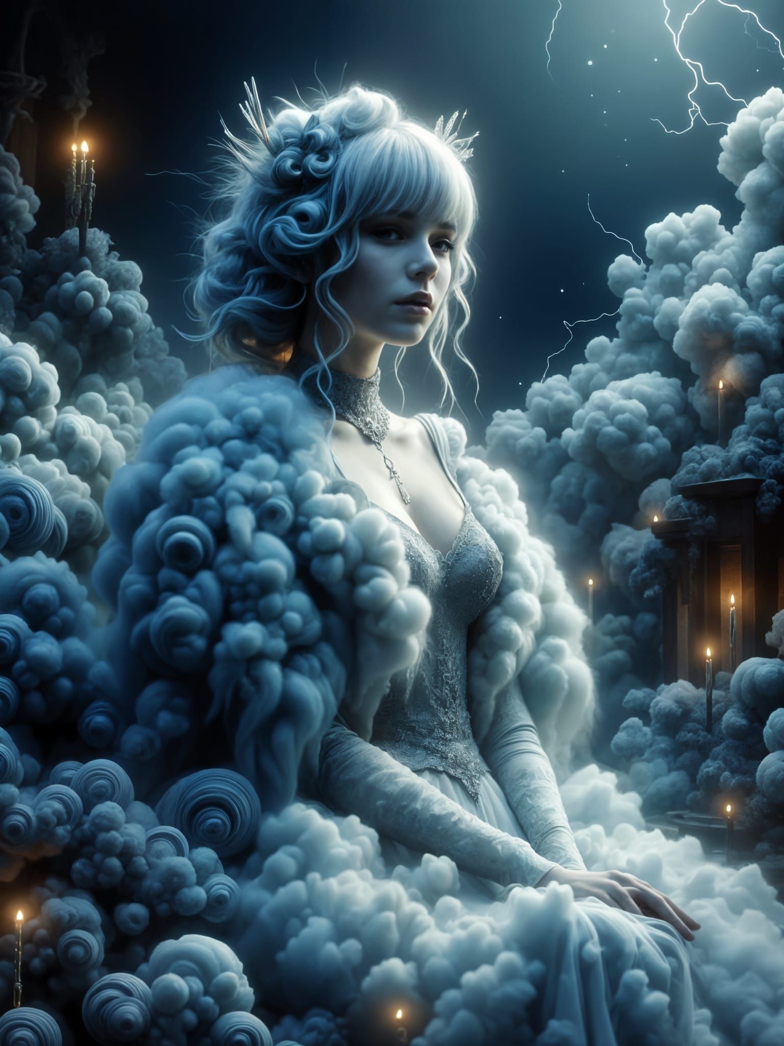 Anime Woman in MAPPA Style with Intricate Dress