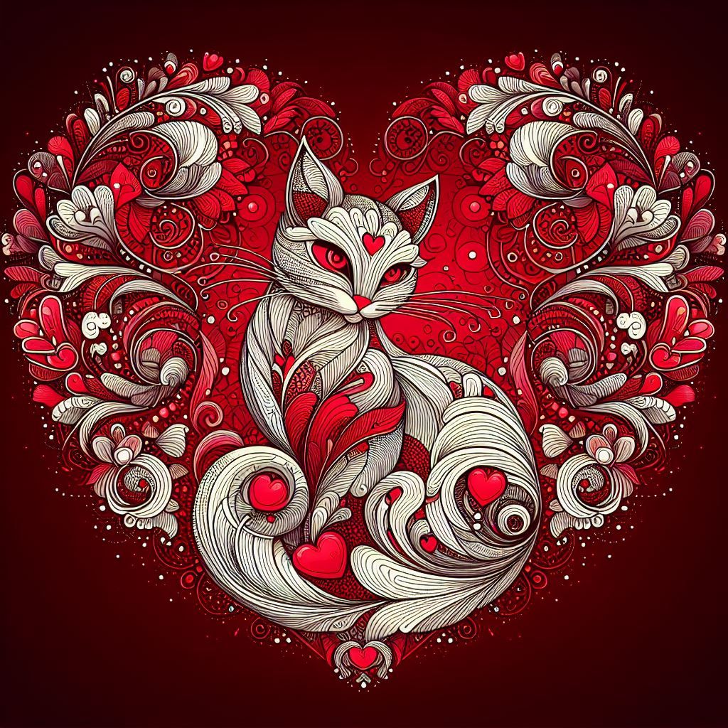Kitty love on Valentine's