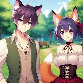 Elias and Kemi (kemi's real hair color is navey blue and Elias is purple)