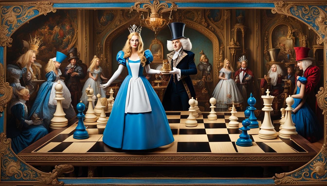 Imagine a captivating tableau where the whimsical characters...