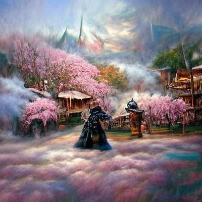 Samurai and Cherry Blossom Trees
