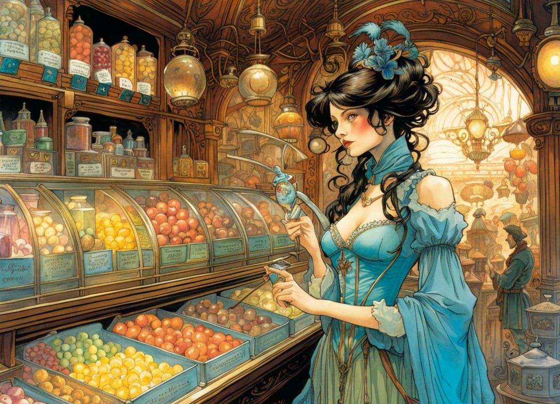 Gaslight Fantasy Candy Shop  by @Paeantrix