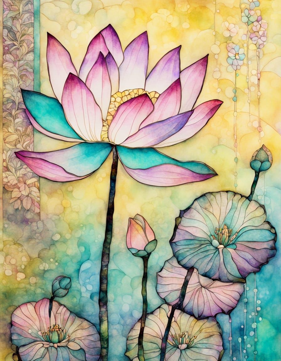 overall image with hints of the Orient, small pattern, in the colors and style of this image. no humans in image. seamless patterning.