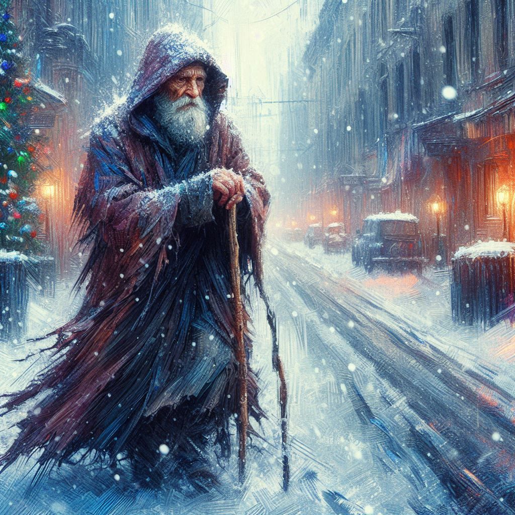 Old man and winter
