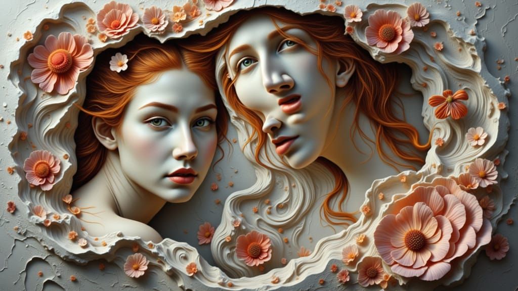 Surreal Porcelain Figure Study in Luminous Airbrushed Style