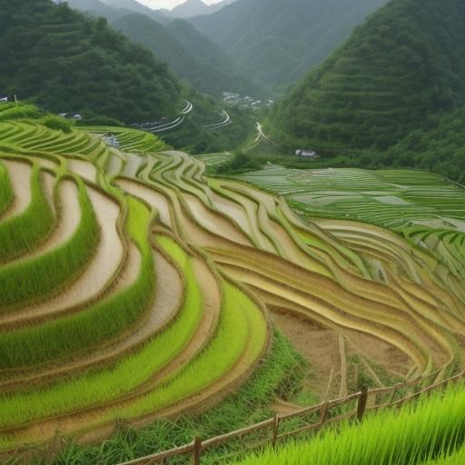 hillside rice farming plataforms in china