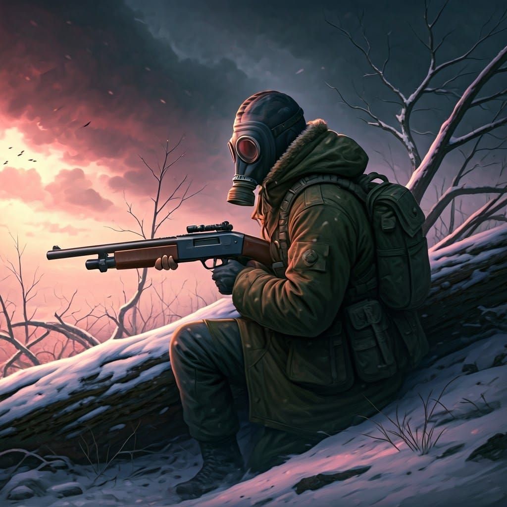 Modern time. Quebec, Canada. Devastated winter landscape. Sp...