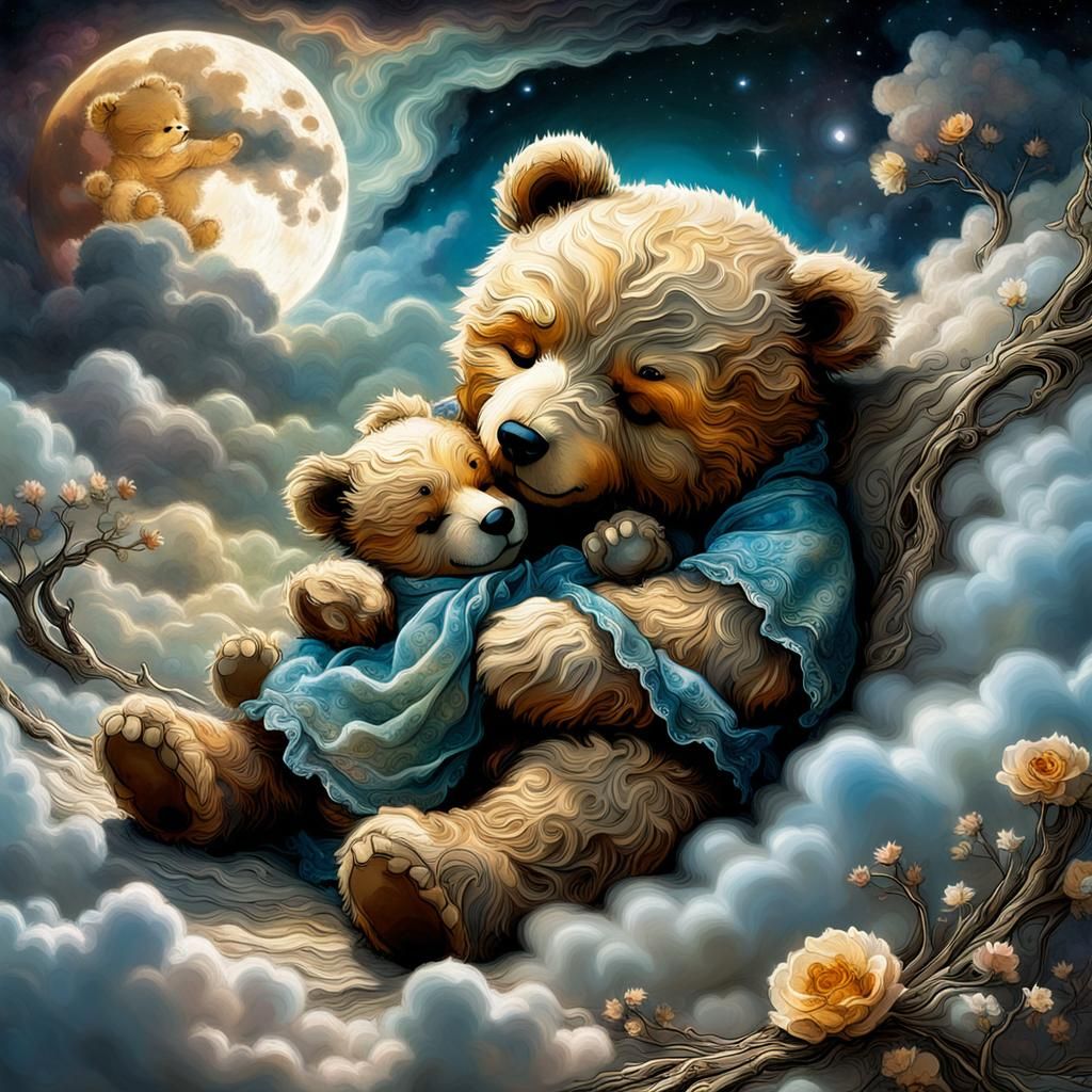 Sleeping Teddy Bear  by @Alfred Stephens