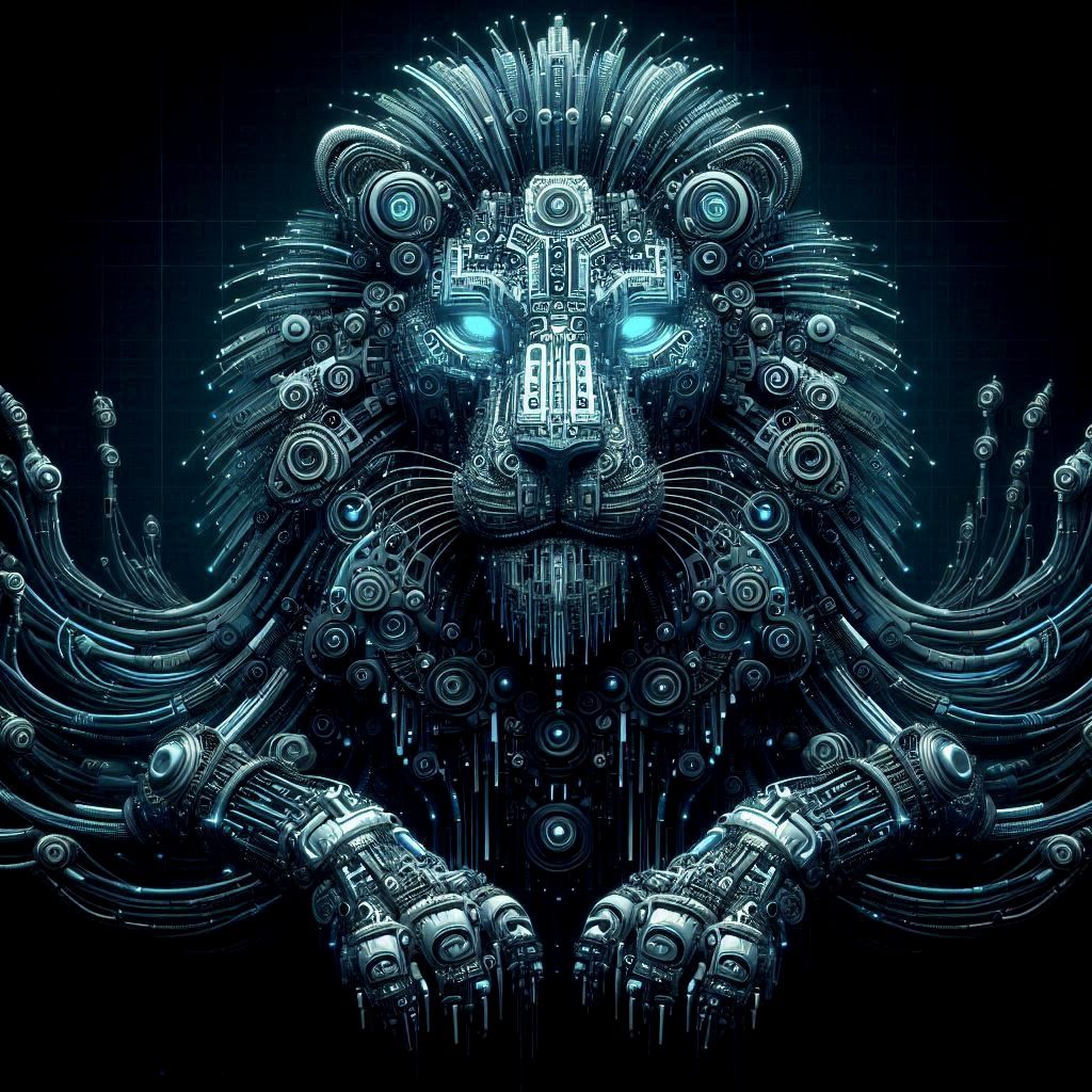 Microscopic image of robotic lion