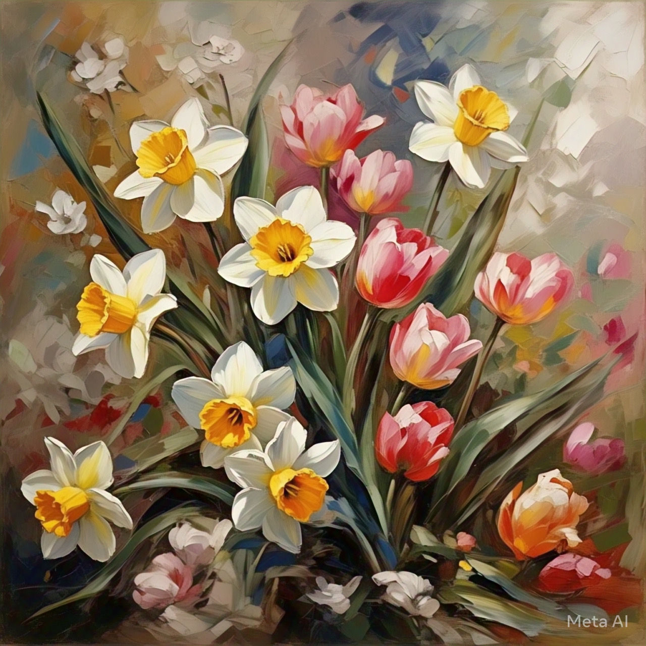 Daffodils and tulips 