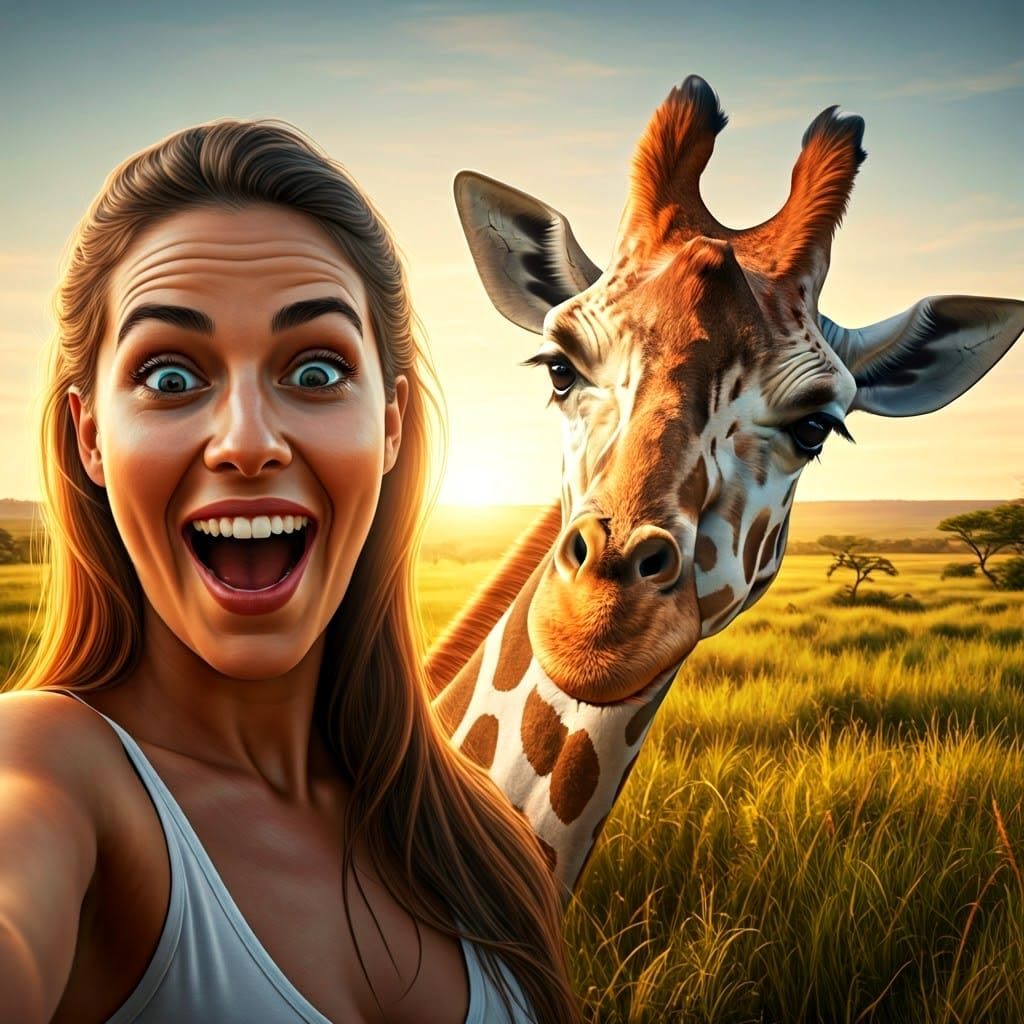 Safari Selfie Shenanigans: Giraffe Edition! 🦒📸