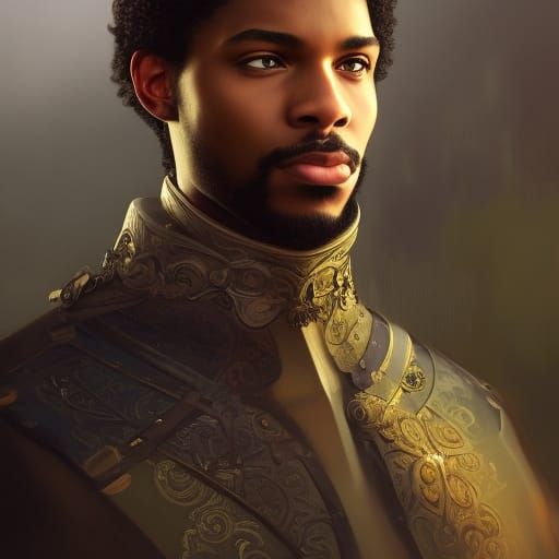 Handsome man, black man, prince, knight, medieval, fairytale, fantasy ...