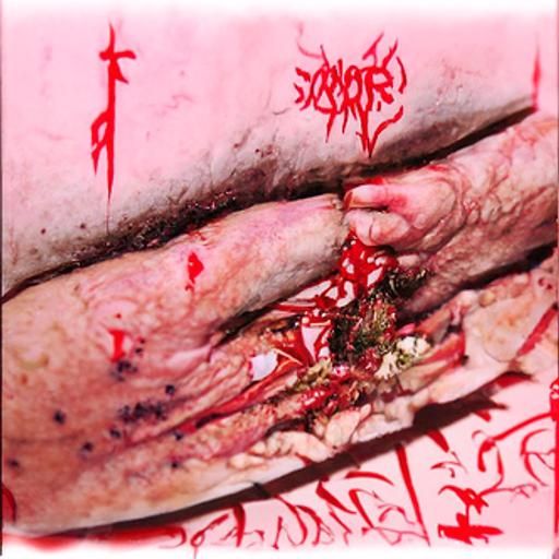 suppurating wound scratched into a gangrenous state 2