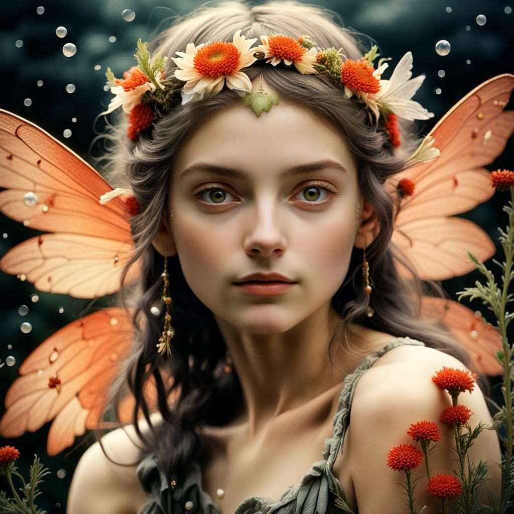 Summer Fairy in Baroque Art Nouveau Style