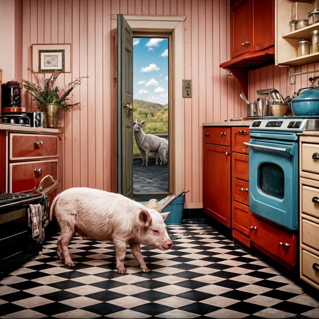 Been trying to get her to play with a Goat. So far, the Goat...