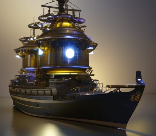 A concept of a Clockpunk ship #6