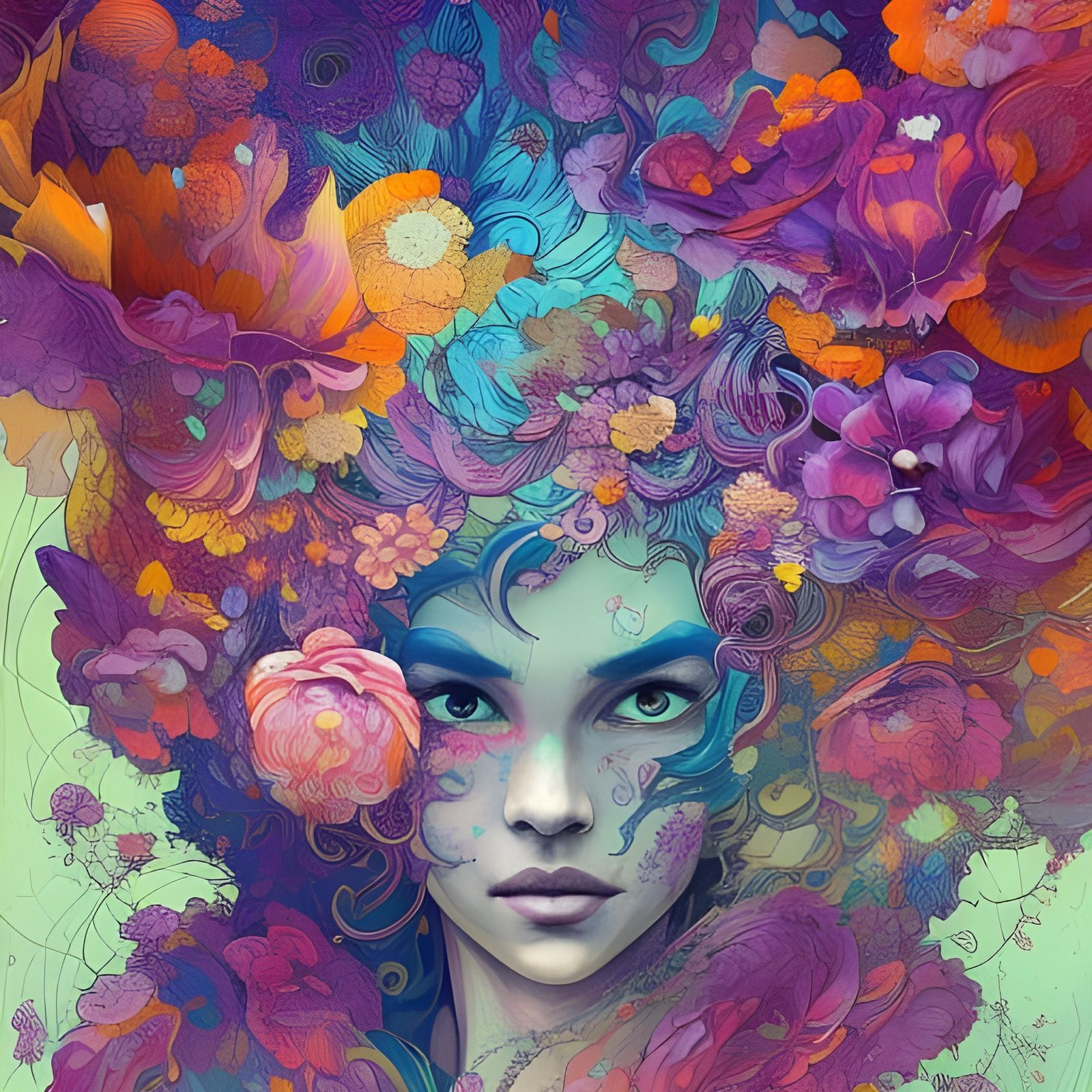 Queen of Flowers - AI Generated Artwork - NightCafe Creator