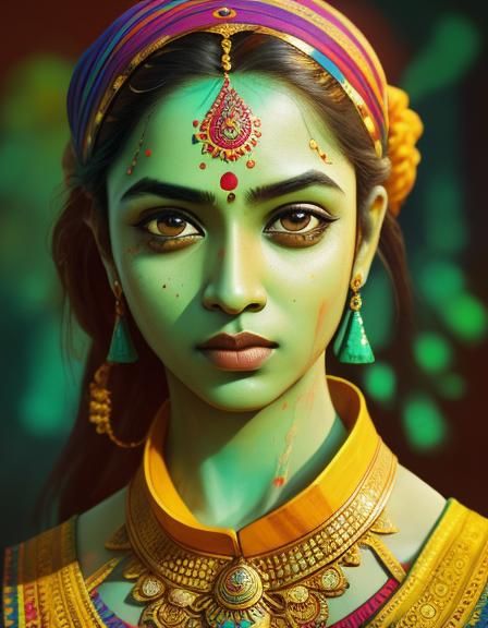 India culture Hyperrealistic, splash art, concept art, mid s...