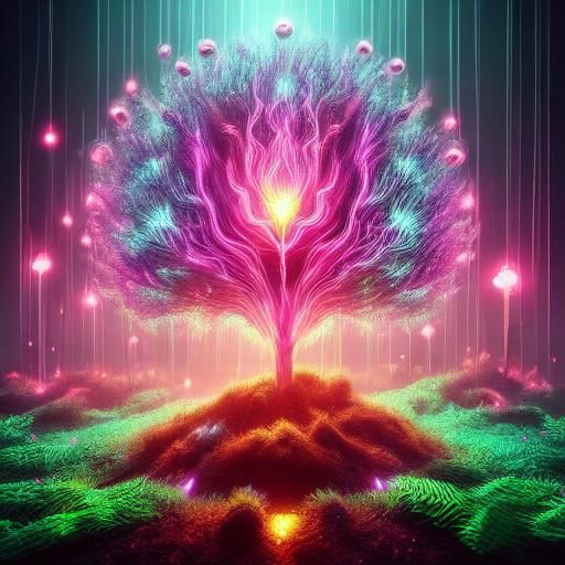 <lora:Insane light effects:1.0> glowing plant