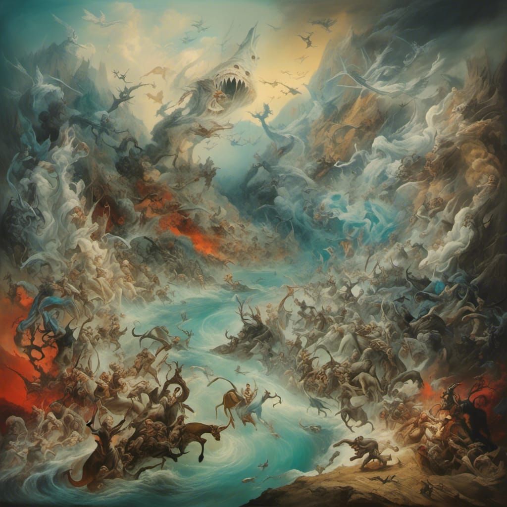 Good v's evil in an epic battle <lora:Endless Melody:1.0>