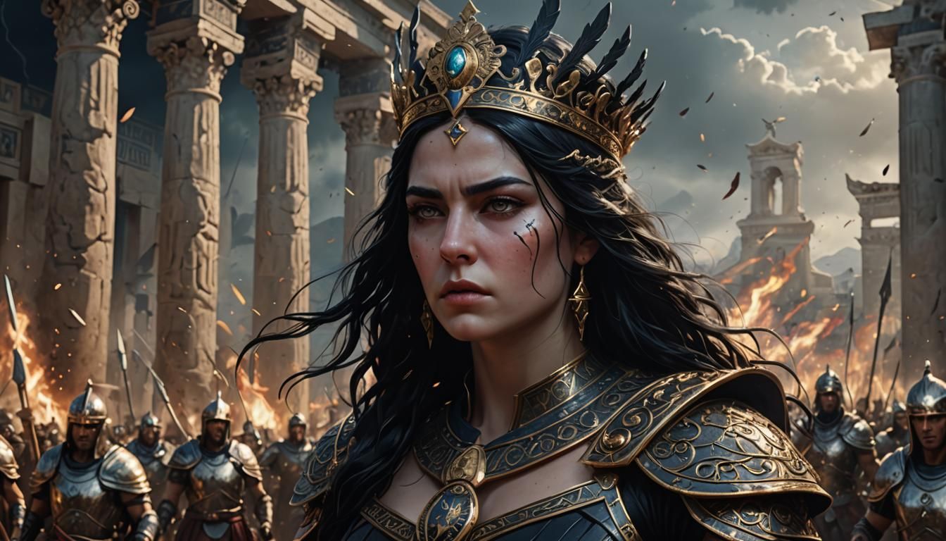 Greek queen she lead the fight - AI Generated Artwork - NightCafe Creator