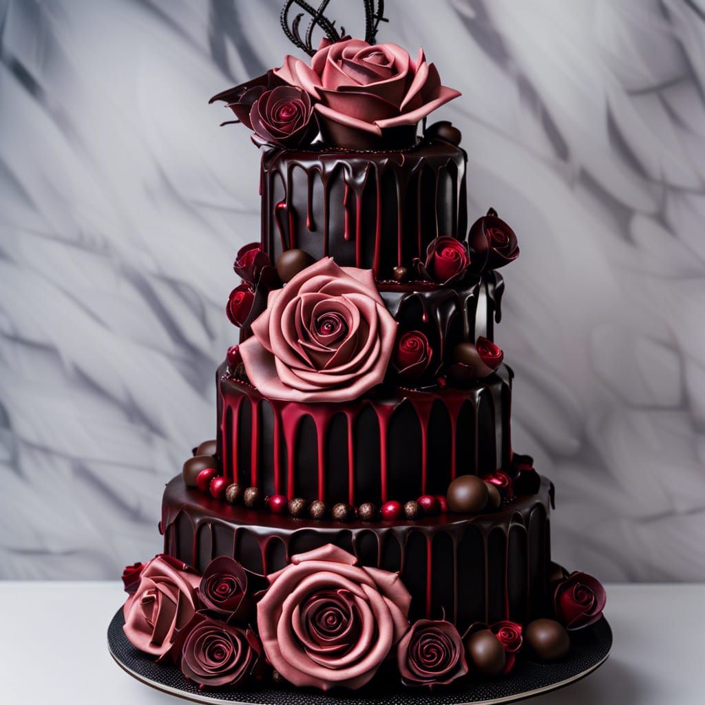 The Gothic Romance Chocolate Cake  by @Riangwalee