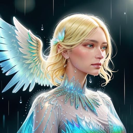 Angel in the rain