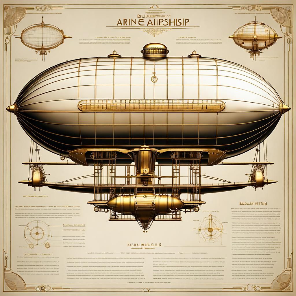 Ancient airship blueprint - AI Generated Artwork - NightCafe Creator