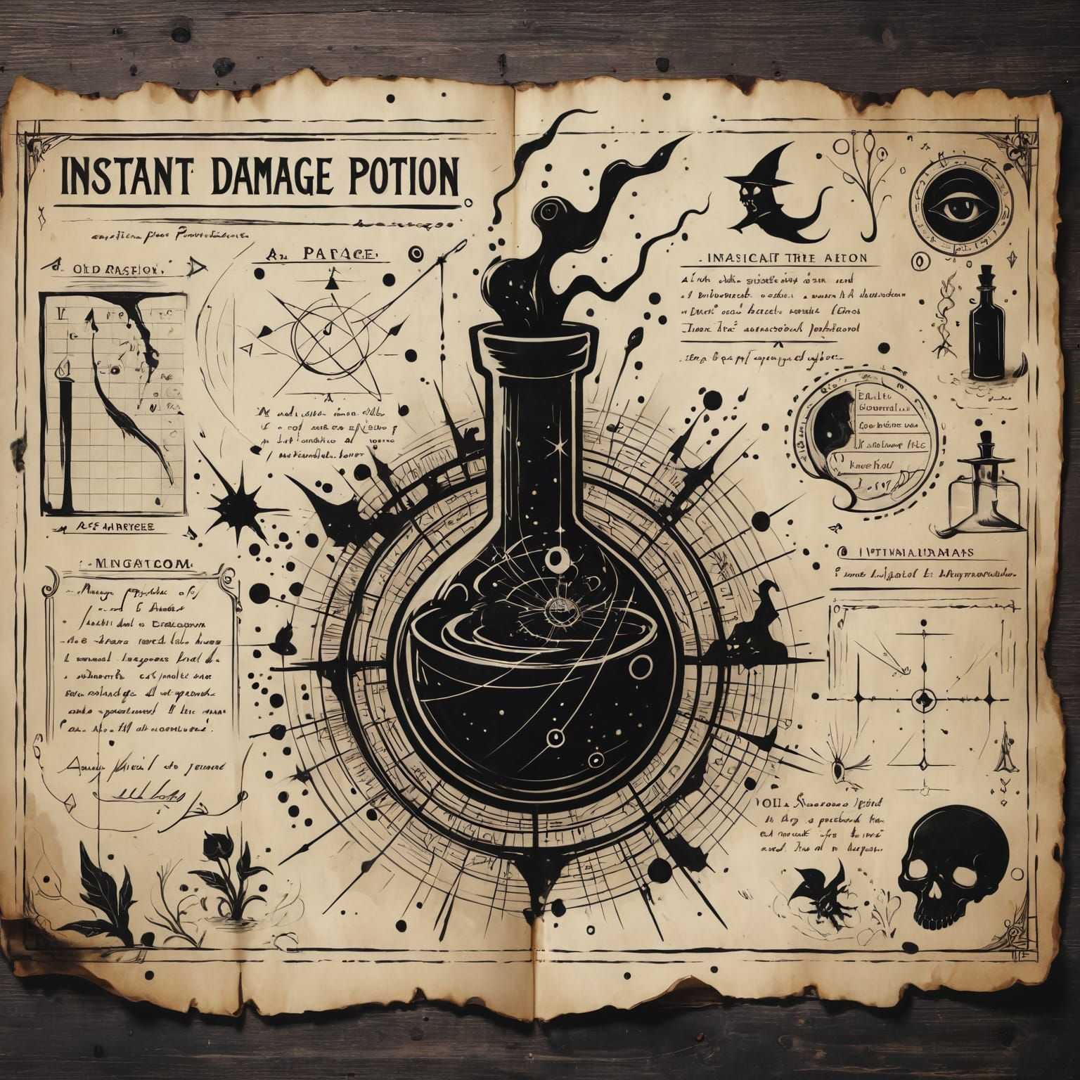 Pages from a witch's diary: Instant damage potion
