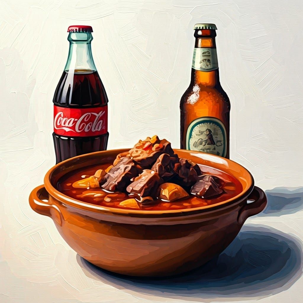 Steaming Cholent Stew in a Modern Still Life Masterpiece