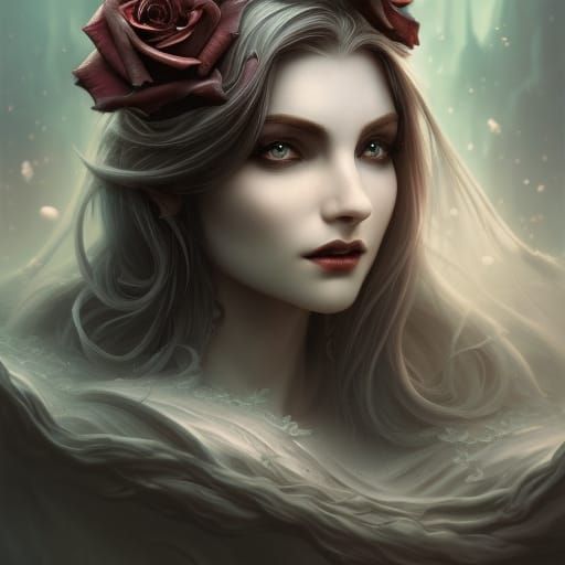 White rose, detailed matte painting, deep color, fantastical...