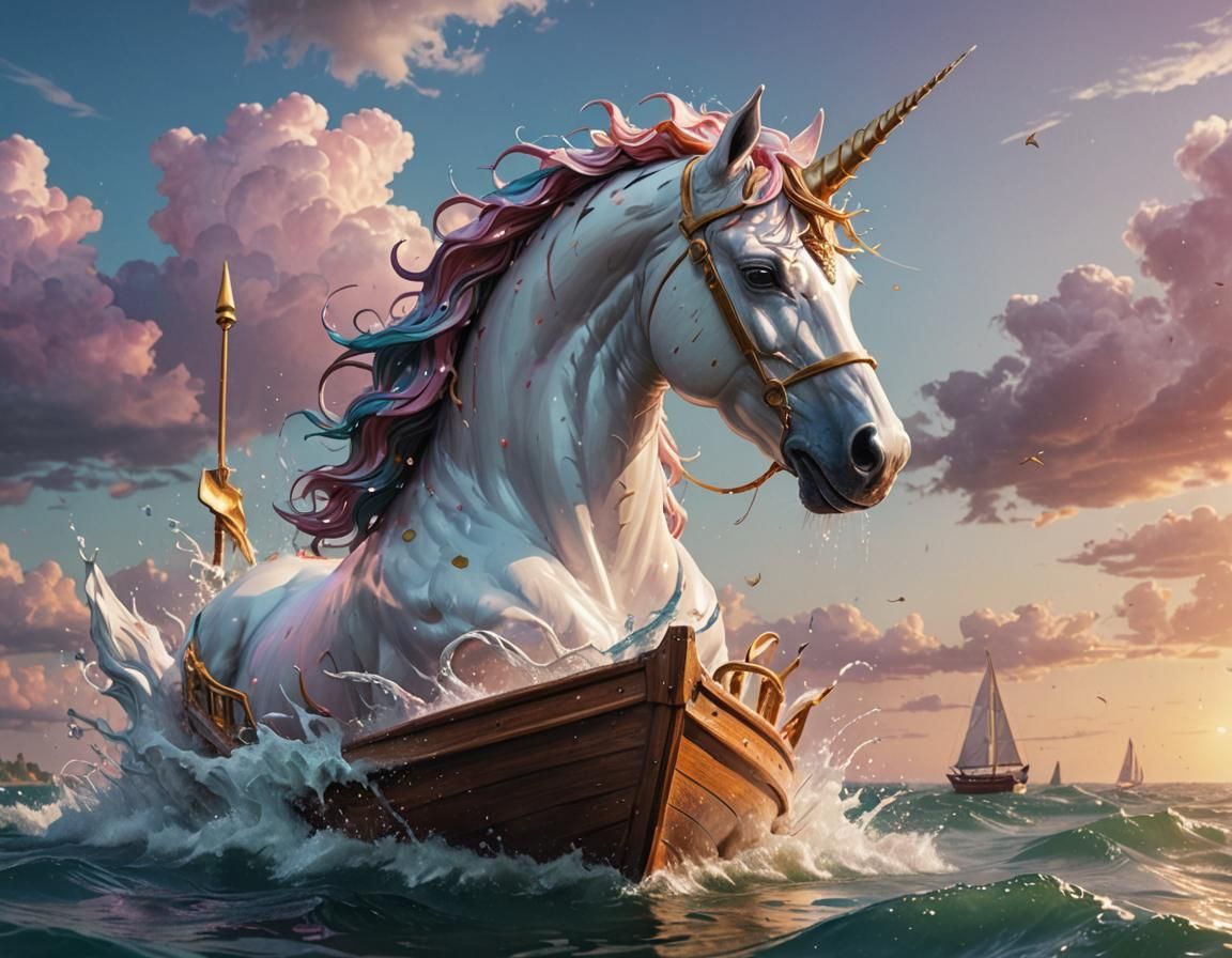 Unicorn boat - AI Generated Artwork - NightCafe Creator