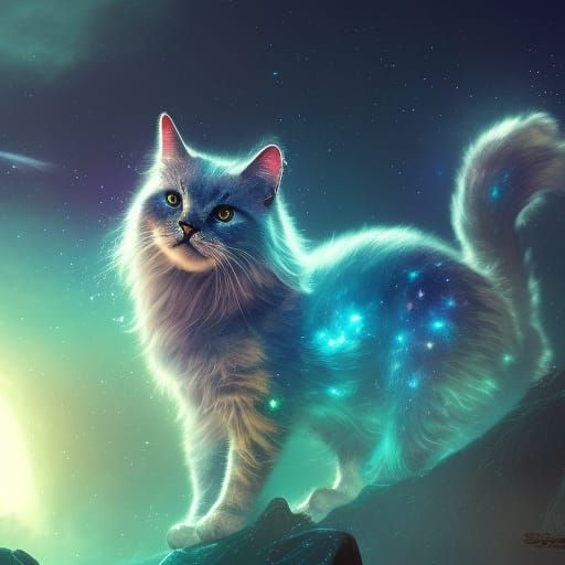 galaxy cat   by @Rosa Velasquez Figueroa