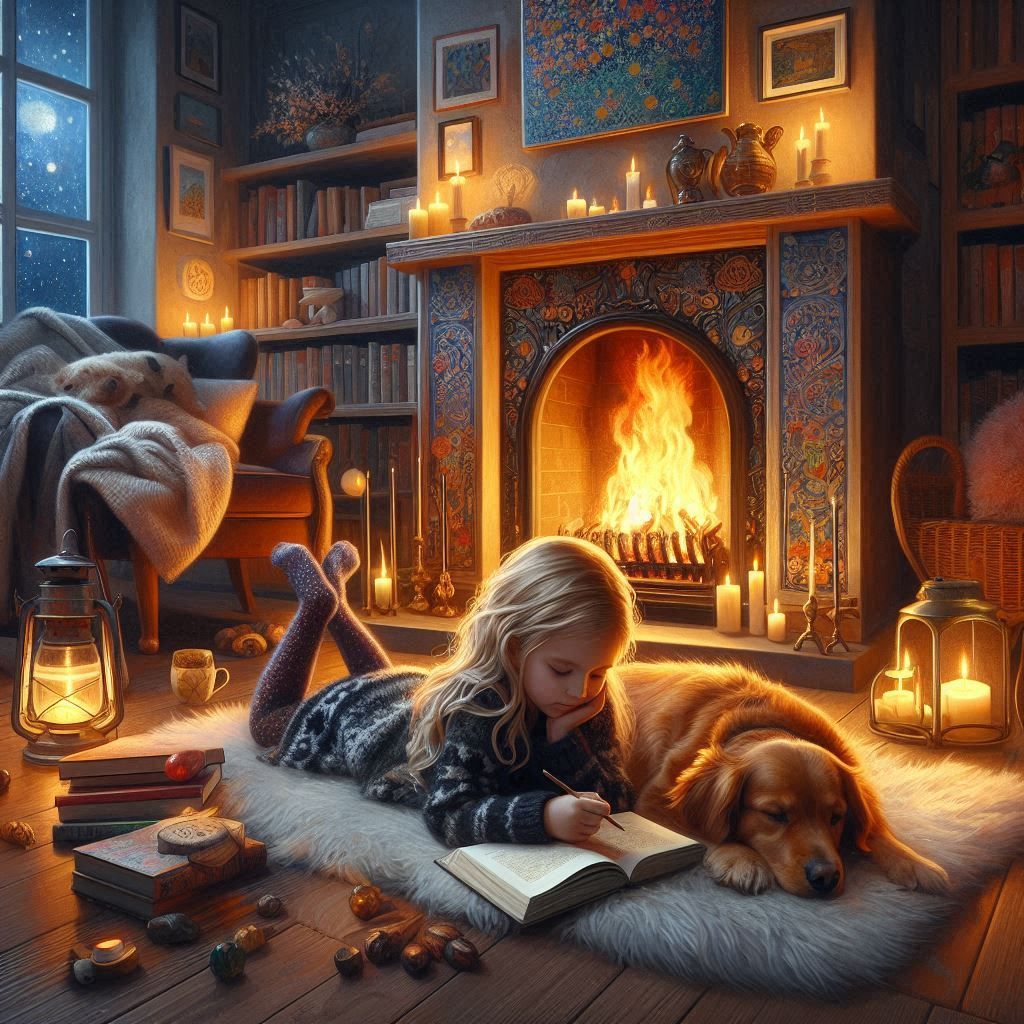 Reading in the evening