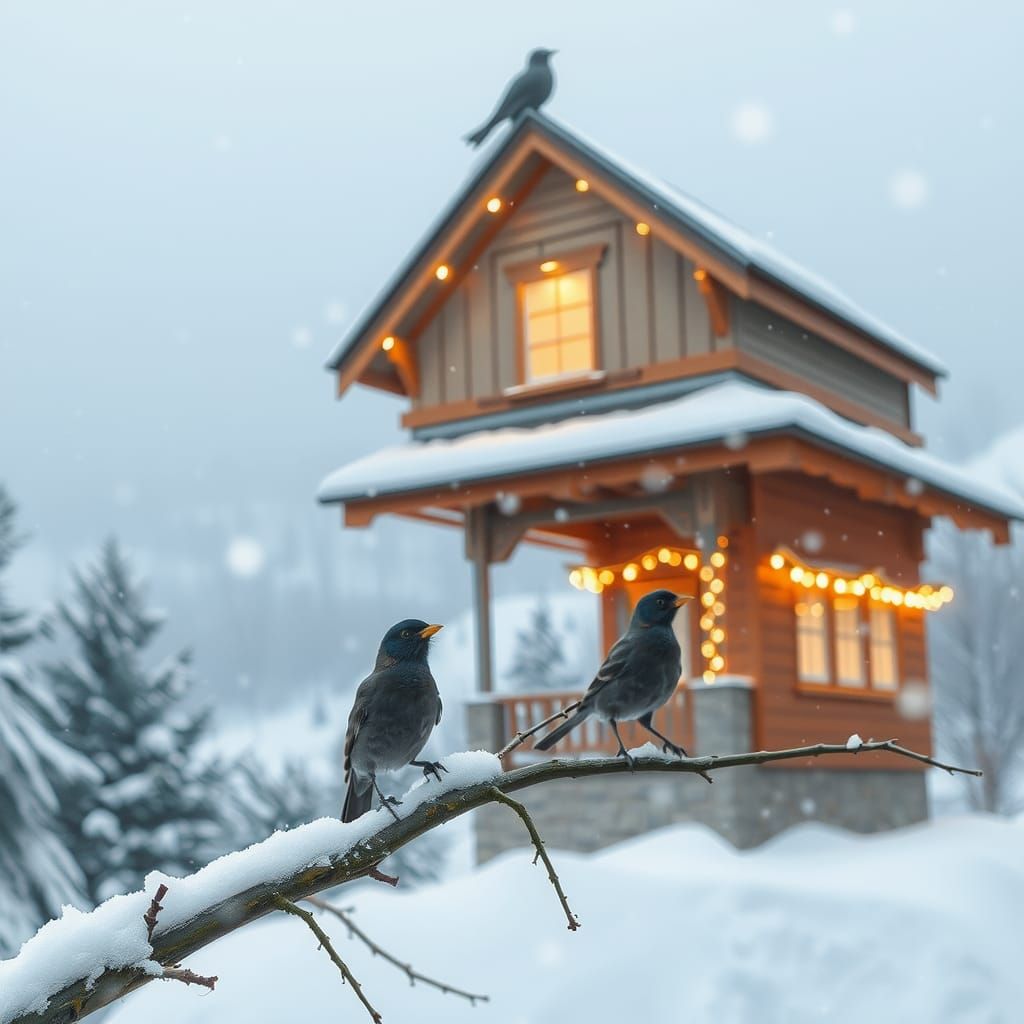 Weather Symbols: Snow, Storm, and Bird