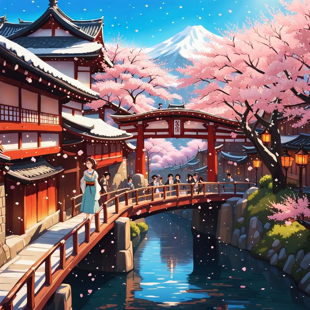 Cherry Blossom Spring City In Joy