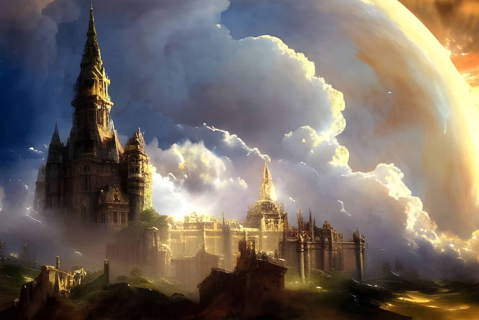 Cloud Castle and Moon