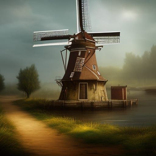 holland zaandam windmill water